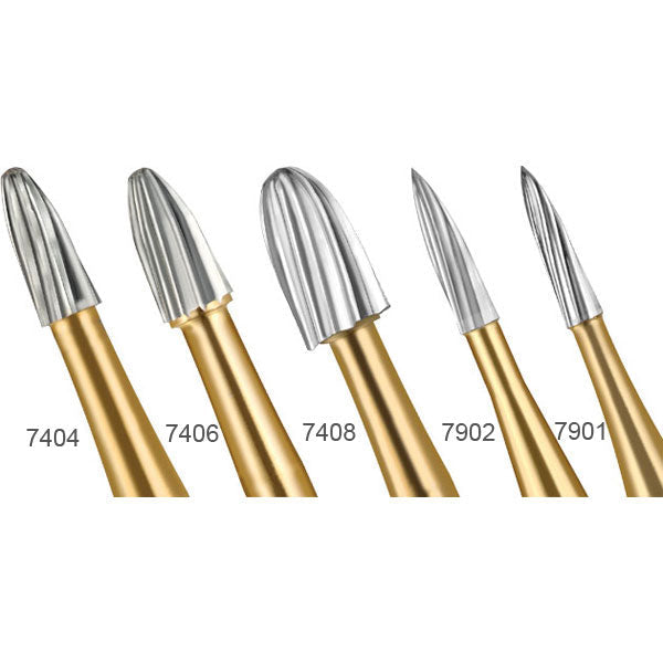 Trimming& Finishing Gold Carbide Burs 12 Blades , 10/Pk