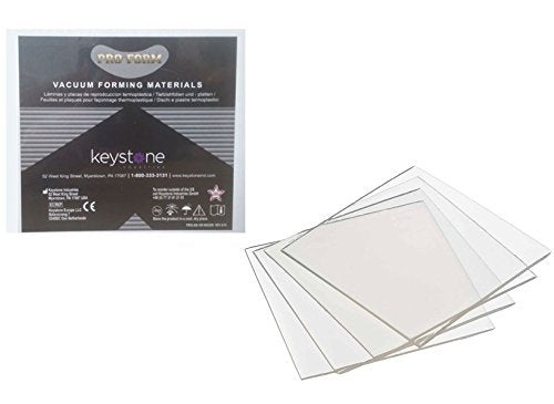 Proform Bleaching Tray Sheet Vacuum Forming Materials, Soft Eva 0.80 Clear , 5"x5" Square 25/Pkg #9597150