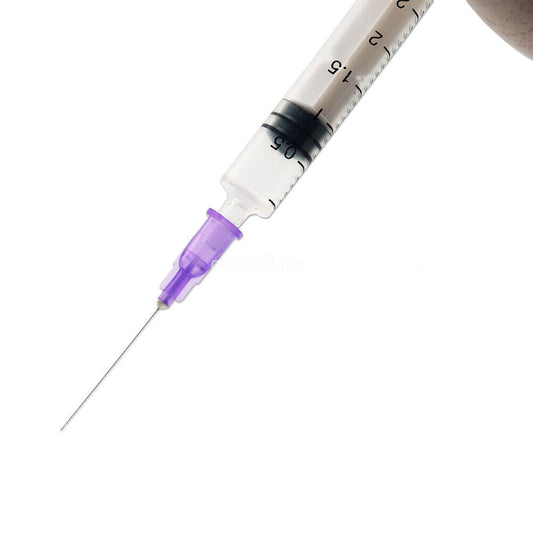 Pre Tipped 3CC Endo Irrigation Syringes+Needles 30G Purple 100/Box-Monoject Style