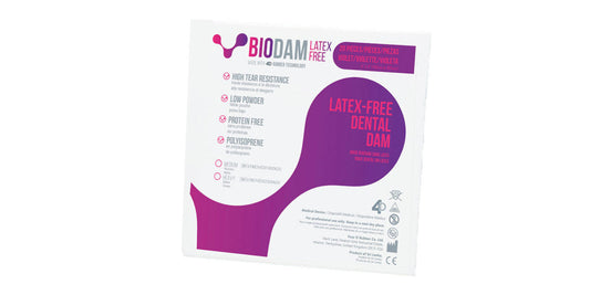 BioDam, 6"x6" Violet Medium Latex-free, 20/PK #LFBIOVIO01800620