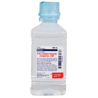 Saline Irrigation Solution 0.9% Sodium Chloride, 500/ml JF7123-JF7633P Baxter
