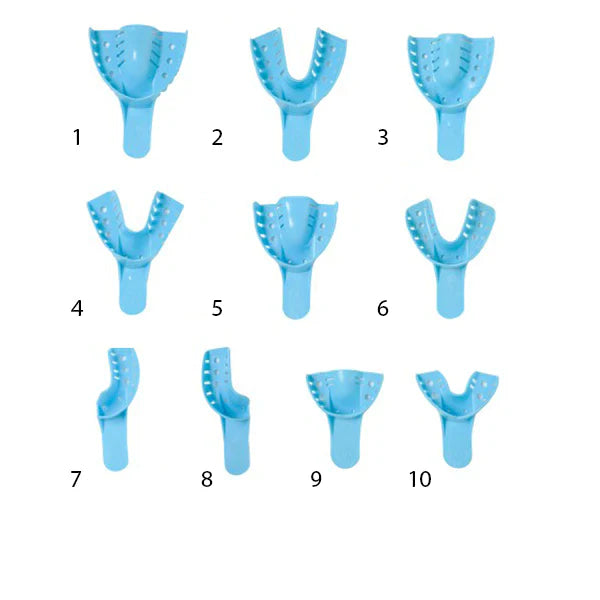 Disposable Perforated Plastic Impression Tray- 12/Bag