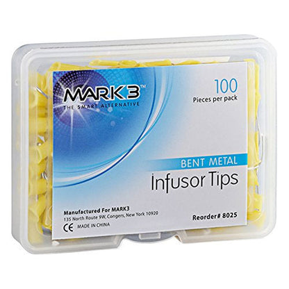 Infusor Tips Bent w Brush End, 19G, 100/pk