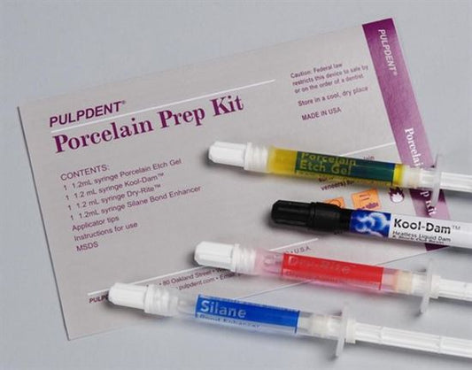 Pulpdent Porcelain Prep Kit (Silane-Etch-Kool Dam,Dry Rite) #PPK