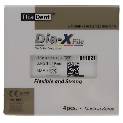 Dia-X File NiTi Rotary Files 21mm Assorted 4/Pk #571-191